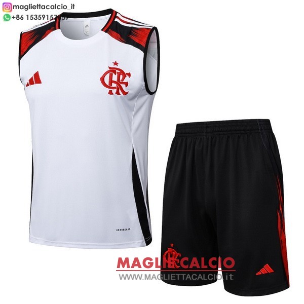 nuova senza maniche formazione divisione magliette set completo flamengo 2025-2026 bianco nero
