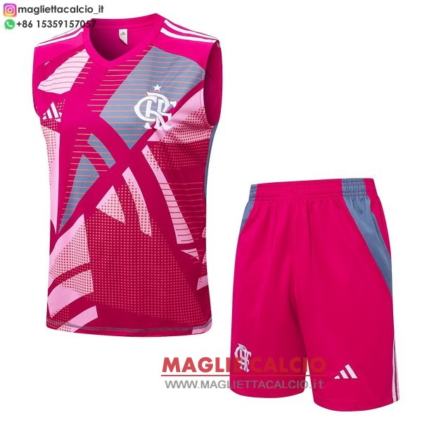 nuova senza maniche formazione divisione magliette set completo flamengo 2025-2026 rosa