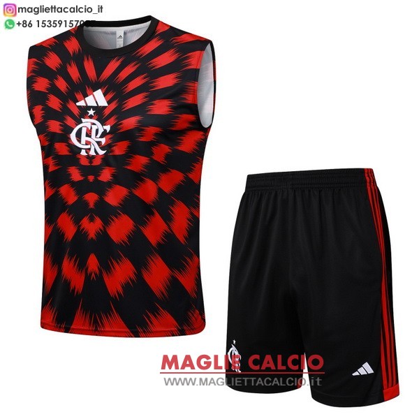 nuova senza maniche formazione divisione magliette set completo flamengo 2025-2026 rosso i nero