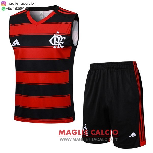 nuova senza maniche formazione divisione magliette set completo flamengo 2025-2026 rosso nero