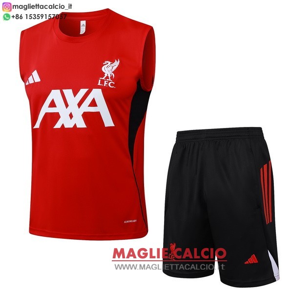 nuova formazione senza maniche magliette set completo liverpool 2025-2026 rosso nero