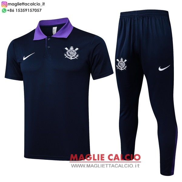 polo set completo maglia corinthians paulista 2025-2026 blu purpureo