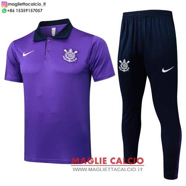 polo set completo maglia corinthians paulista 2025-2026 purpureo blu
