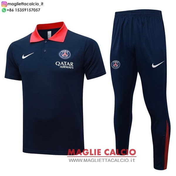 polo set completo maglia paris saint germain 2025-2026 blu navy