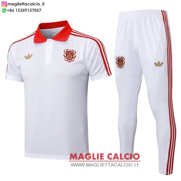 polo set completo maglia bayern monaco 2025-2026 bianco rosso