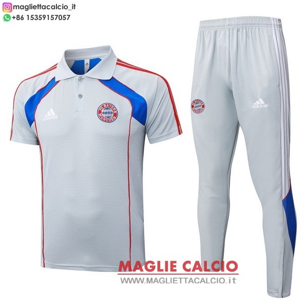polo set completo maglia bayern monaco 2025-2026 grigio blu