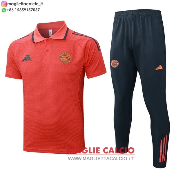 polo set completo maglia bayern monaco 2025-2026 rosso grigio navy