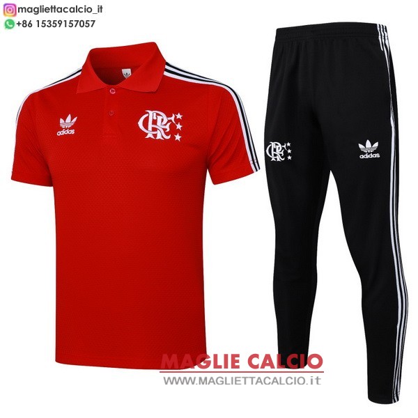 polo set completo maglia flamengo 2025-2026 rosso nero