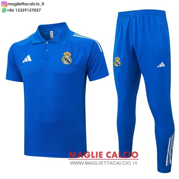 polo set completo maglia real madrid 2025-2026 blu