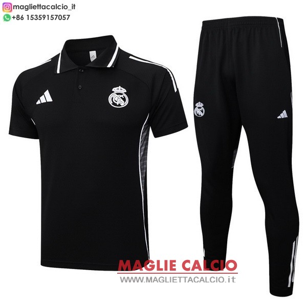 polo set completo maglia real madrid 2025-2026 nero