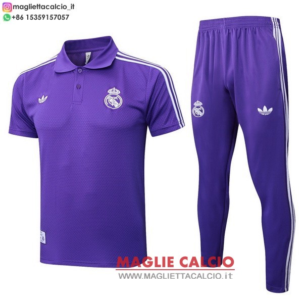 polo set completo maglia real madrid 2025-2026 purpureo