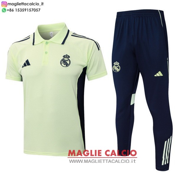 polo set completo maglia real madrid 2025-2026 verde luce nero