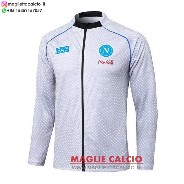 nuova napoli bianco blu giacca lunga zip 2025-2026