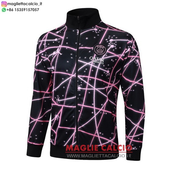 nuova paris saint germain nero rosa giacca lunga zip 2025-2026