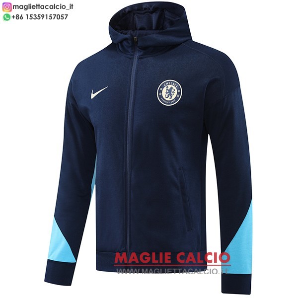 nuova chelsea blu navy giacca felpa cappuccio 2024-2025