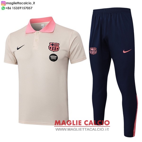 polo set completo maglia barcelona 2025-2026 giallo rosa
