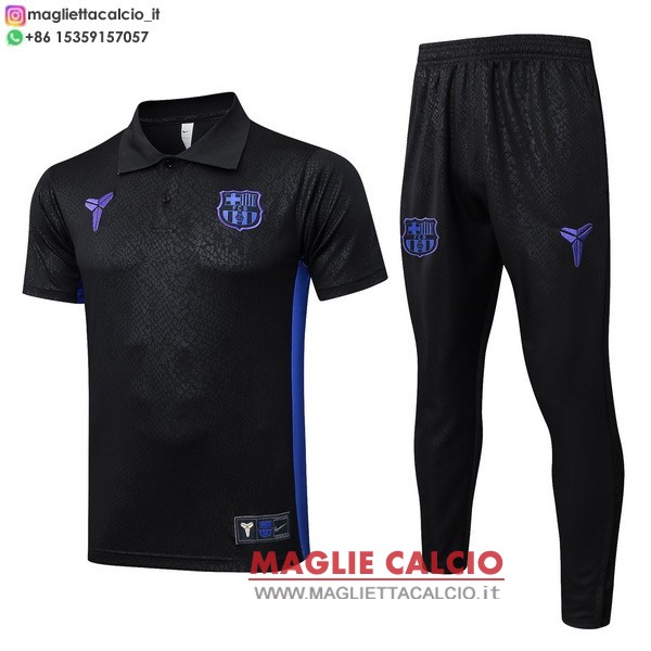 polo set completo maglia barcelona 2025-2026 nero purpureo