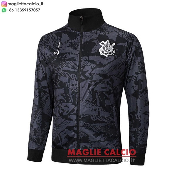 nuova corinthians paulista grigio nero giacca lunga zip 2025-2026