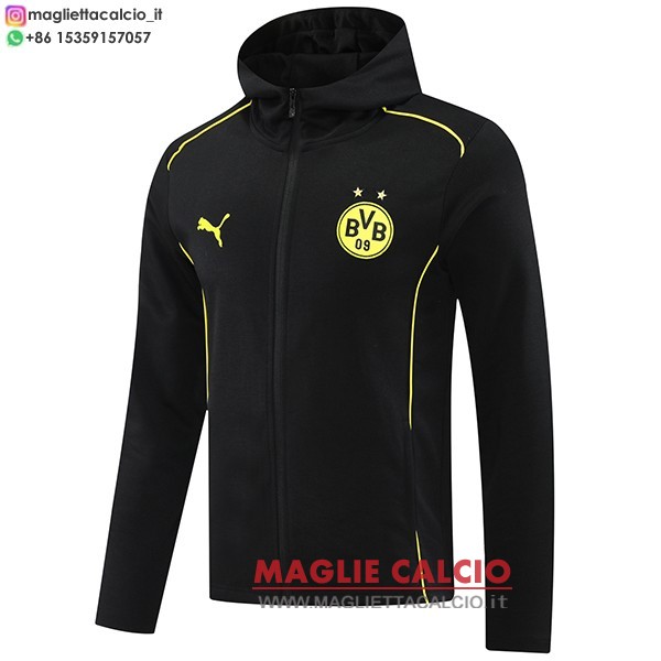 nuova borussia dortmund nero giacca felpa cappuccio 2025-2026