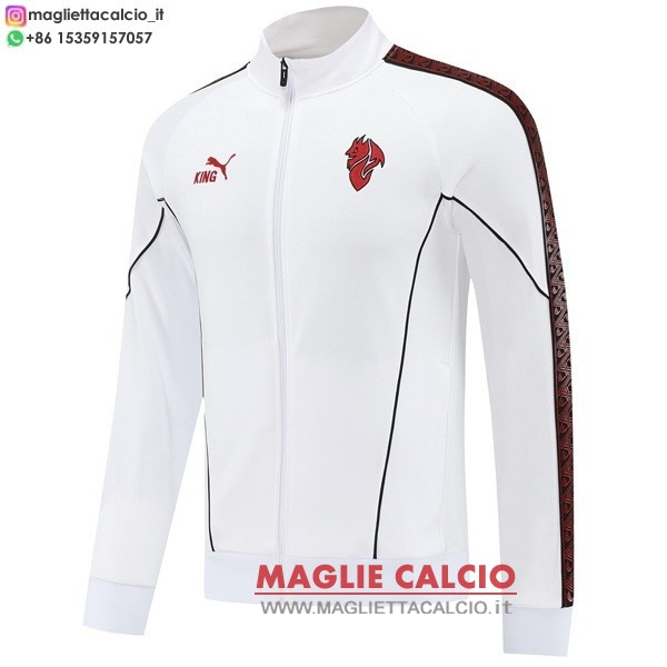 nuova ac milan bianco giacca lunga zip 2025-2026