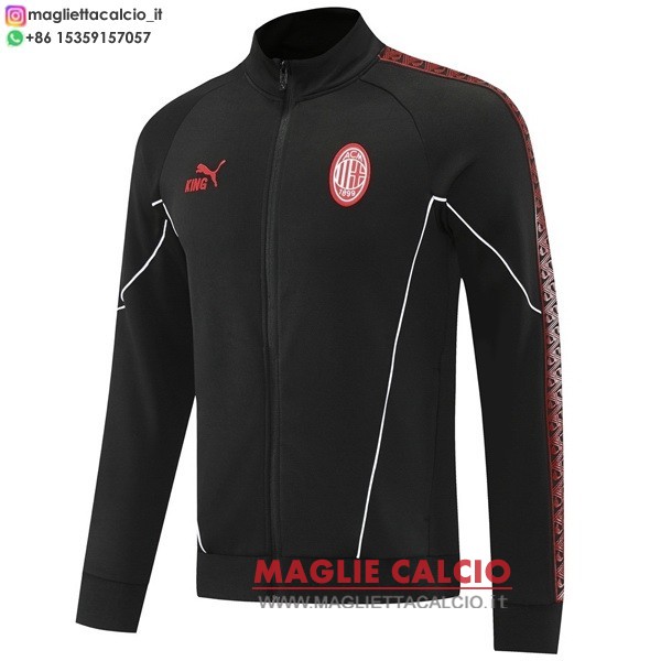 nuova ac milan nero giacca lunga zip 2025-2026