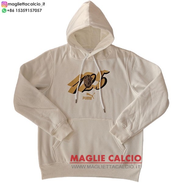ac milan bianco giallo nuova giacca felpa cappuccio 2025-2026