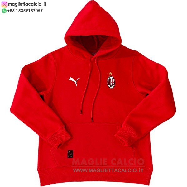 ac milan rosso nuova giacca felpa cappuccio 2025-2026