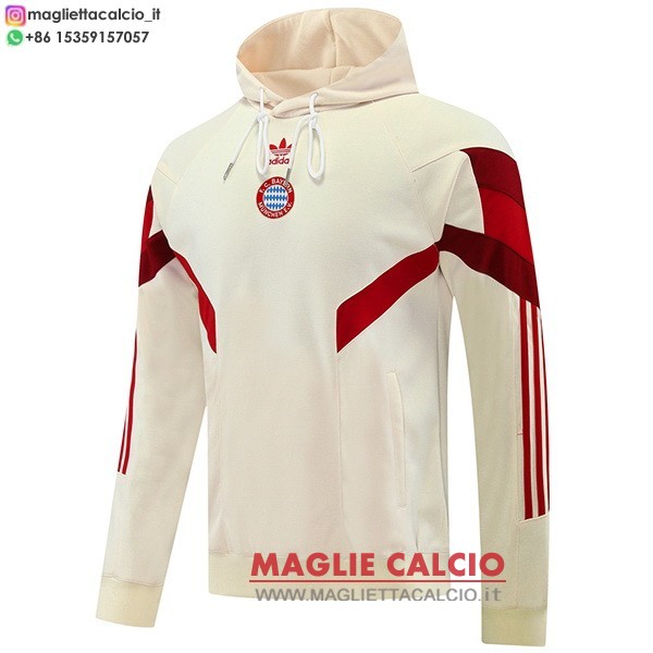 nuova bayern monaco giallo rosso giacca felpa cappuccio 2024-2025