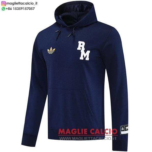 nuova real madrid blu navy giacca felpa cappuccio 2025-2026