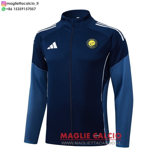 nuova al nassr fc blu navy giacca lunga zip 2025-2026