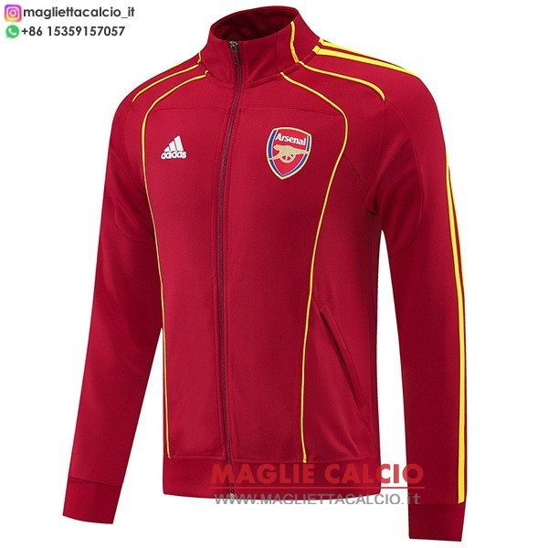 nuova arsenal rosso giallo giacca lunga zip 2025-2026