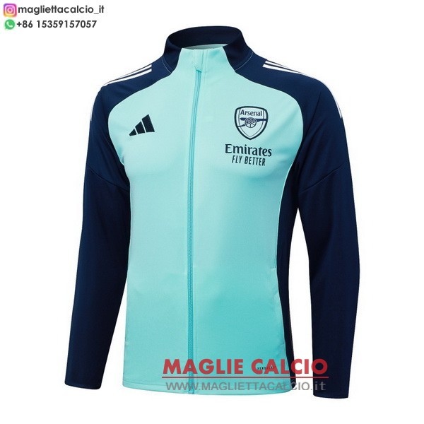 nuova arsenal verde luce blu giacca lunga zip 2025-2026