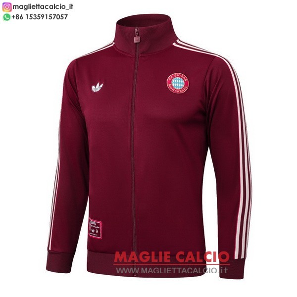 nuova bayern monaco borgogna giacca lunga zip 2025-2026