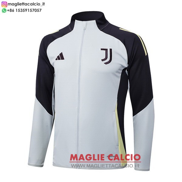 nuova juventus grigio nero giacca lunga zip 2025-2026