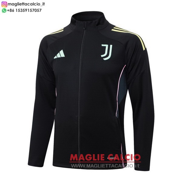 nuova juventus nero rosa giacca lunga zip 2025-2026