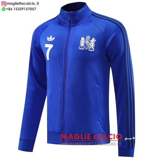 manchester united blu giacca lunga zip 2024-2025