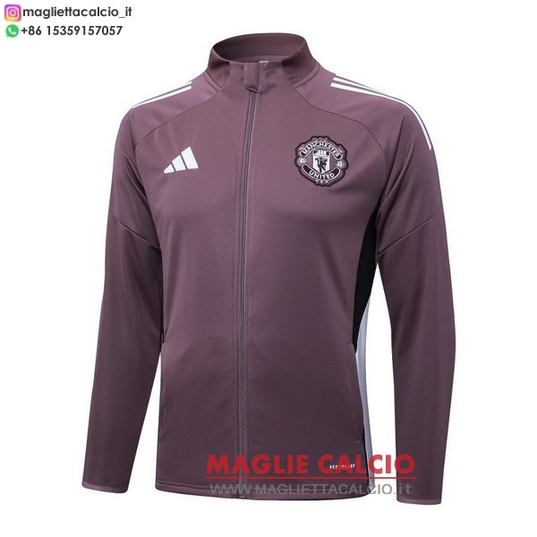 manchester united purpureo bianco giacca lunga zip 2025-2026