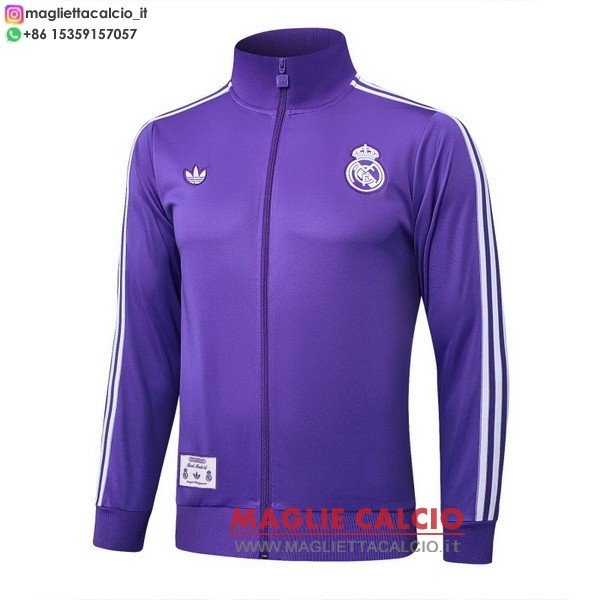 nuova real madrid I purpureo giacca lunga zip 2025-2026