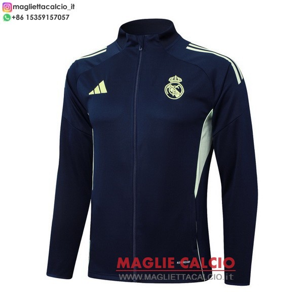 nuova real madrid blu II navy giacca lunga zip 2025-2026