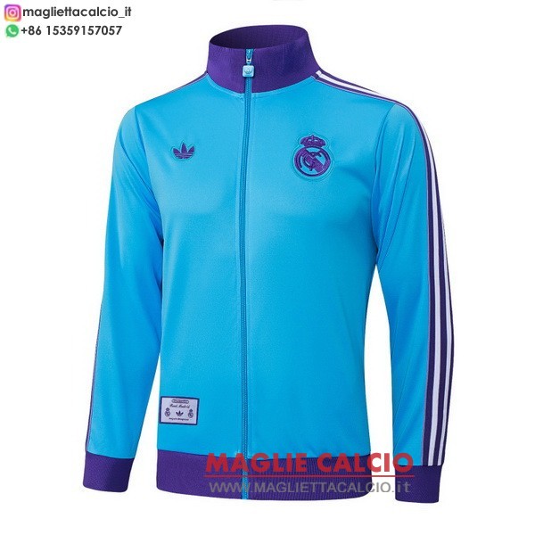 nuova real madrid blu purpureo giacca lunga zip 2025-2026