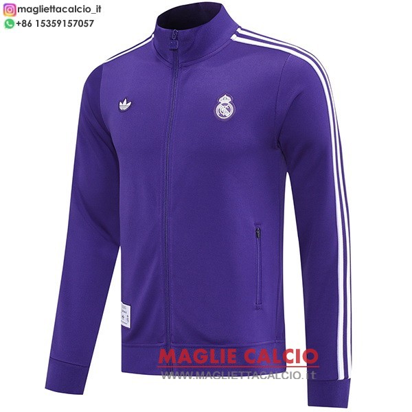 nuova real madrid purpureo giacca lunga zip 2025-2026