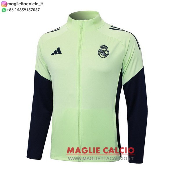 nuova real madrid verde luce giacca lunga zip 2025-2026