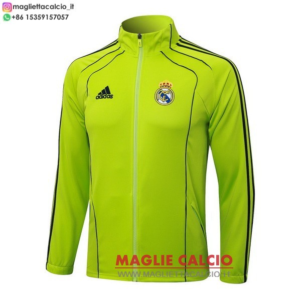 nuova real madrid verde nero giacca lunga zip 2025-2026