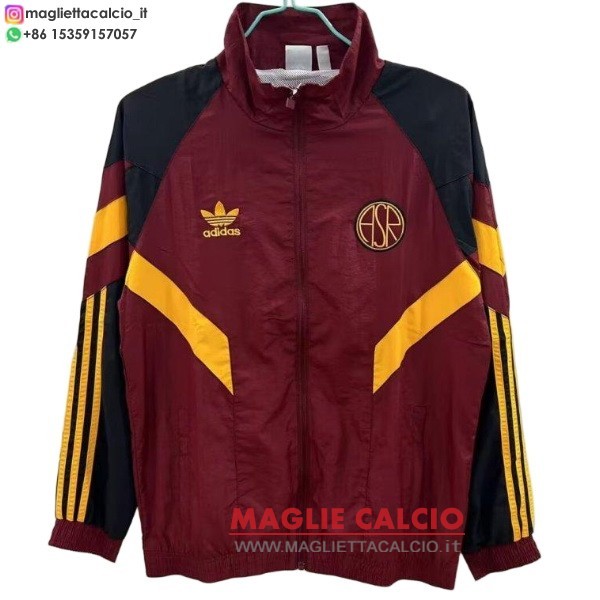 nuova as roma rosso I nero giacca a vento 2025-2026