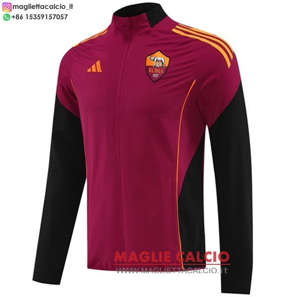 nuova as roma rosso nero giacca a vento 2025-2026