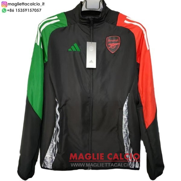 nuova arsenal nero verde giacca a vento 2024-2025