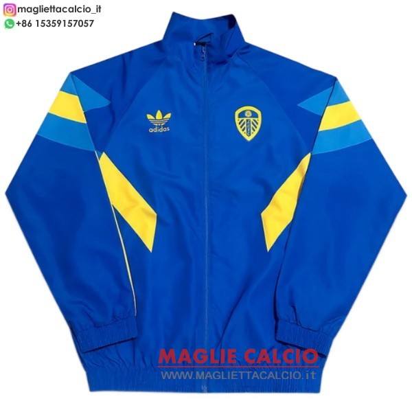 nuova leeds united insieme completo blu giacca a vento 2025-2026