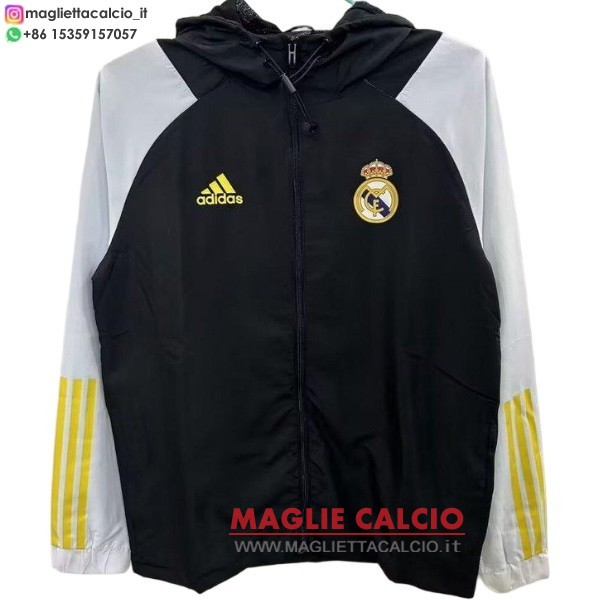 nuova real madrid nero giallo giacca a vento 2025-2026