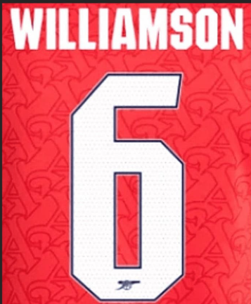 WILLIAMSON#6-Arsenal font for woman champions league