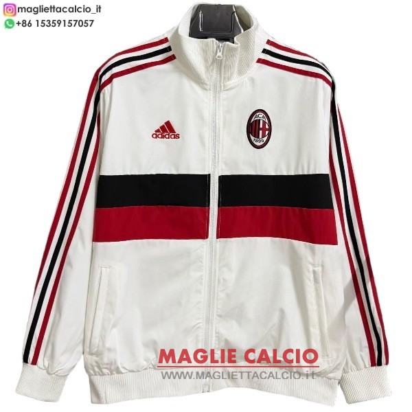 nuova ac milan bianco rosso nero giacca a vento 2025-2026
